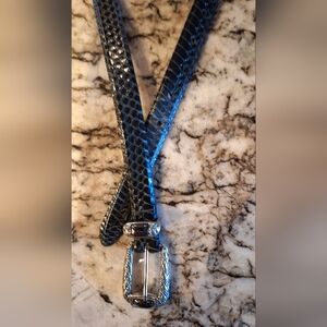 Carlisle, snakeskin belt black size medium 37.5  inch total length